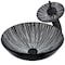 Novatto Black and Silver Painted Glass Vessel Sink Set in Matte Black NSFC-023001MB - alternate 1